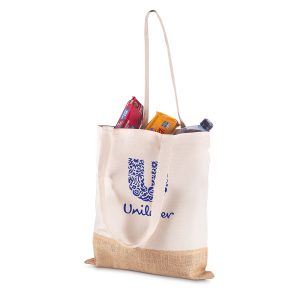 Sacola em Algodão e Juta 220g/m² - Brinde Corporativo Personalizado | Enova