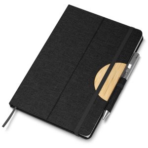 Caderno Capa em RPET e detalhe em Bambu - Brinde Corporativo Personalizado | Enova