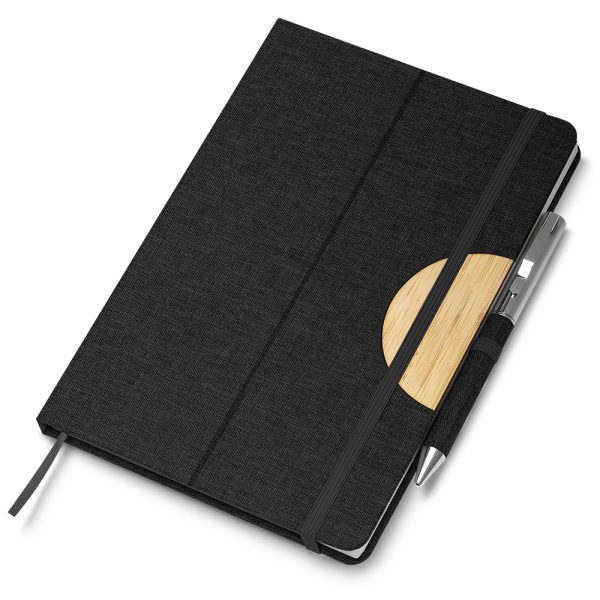 Caderno Capa em RPET e detalhe em Bambu - Brinde Corporativo Personalizado | Enova