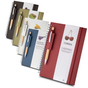 Caderno Capa em Papel Reciclado - Enova Brindes Personalizados