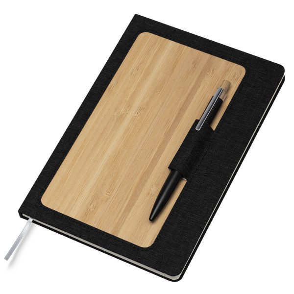 Caderno Capa em RPET e Bambu - Brinde Corporativo Personalizado | Enova