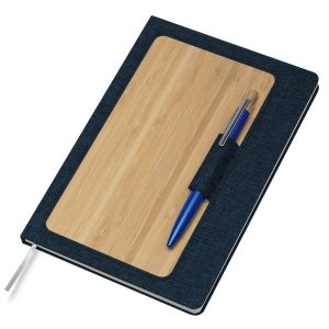Caderno Capa em RPET e Bambu - Brinde Corporativo Personalizado | Enova