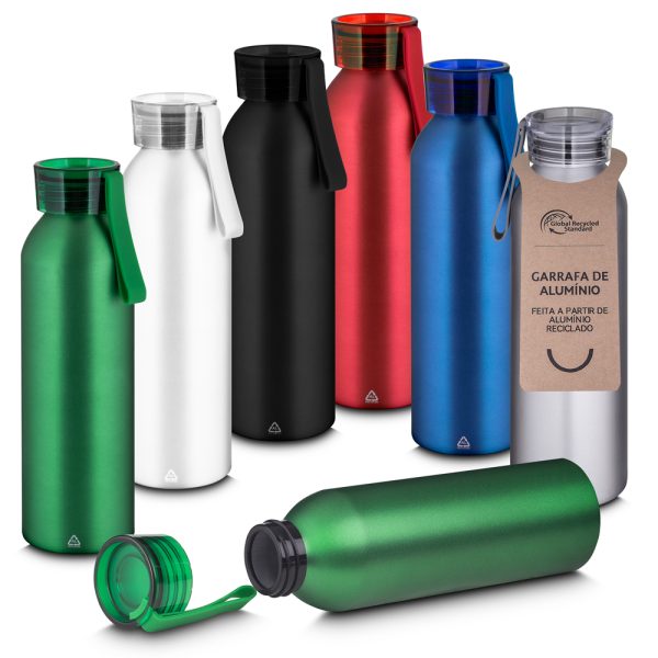 Garrafa em Alumínio Reciclado - Enova Brindes Personalizados