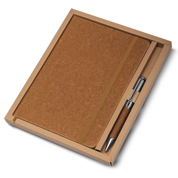Kit Escritório Capa em Couro Reciclado e Caneta Metalica - Brinde Corporativo Personalizado | Enova
