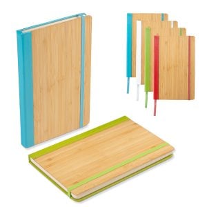 Caderno Capa em Bambu e PU - Enova Brindes Personalizados
