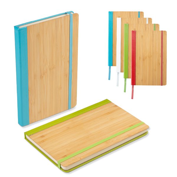 Caderno Capa em Bambu e PU - Enova Brindes Personalizados