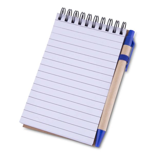Mini caderno A6 com caneta - Brinde Corporativo Personalizado | Enova