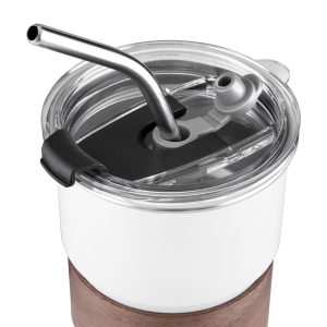 Copo em inox com canudo - Brinde Corporativo Personalizado | Enova