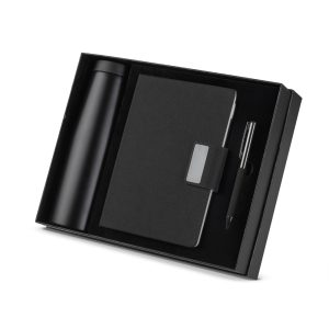 Kit escritório Caderno, Garrafa e Caneta Metalica - Brinde Corporativo Personalizado | Enova