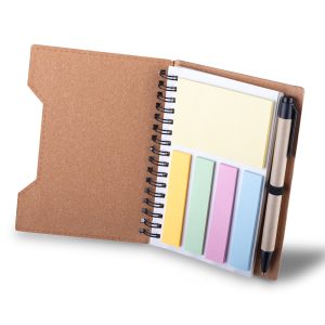 Caderno A6 capa em papelão reciclado com caneta - Brinde Corporativo Personalizado | Enova