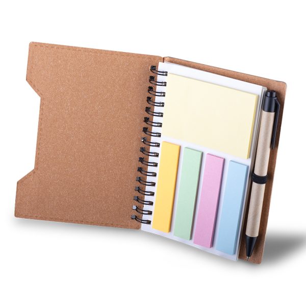 Caderno A6 capa em papelão reciclado com caneta - Brinde Corporativo Personalizado | Enova