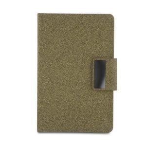 Caderno A5 em PU e fibra de café ou chá - Brinde Corporativo Personalizado | Enova