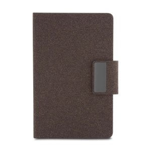 Caderno A5 em PU e fibra de café ou chá - Brinde Corporativo Personalizado | Enova