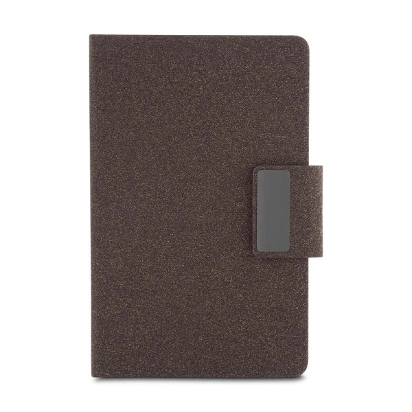 Caderno A5 em PU e fibra de café ou chá - Brinde Corporativo Personalizado | Enova