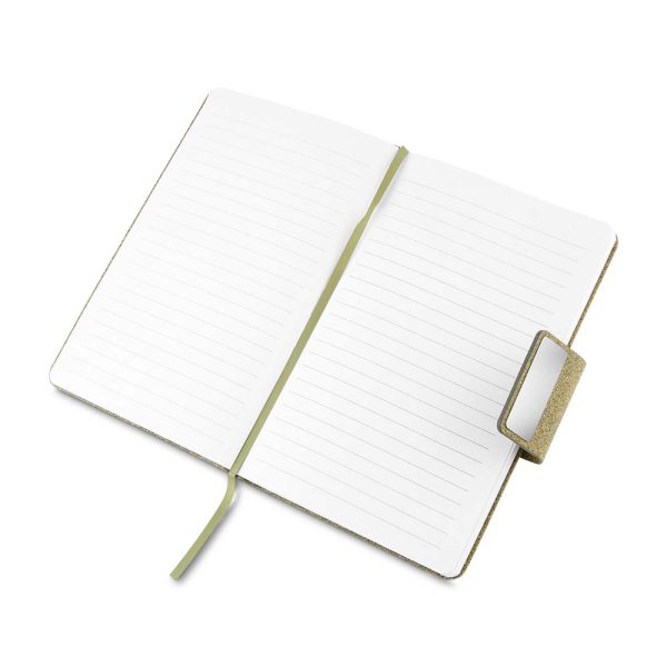 Caderno A5 em PU e fibra de café ou chá - Brinde Corporativo Personalizado | Enova