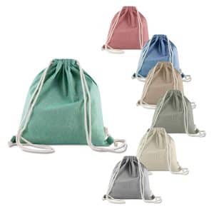 Sacola/Mochila em algodão mescla reciclado 140g/m² - Enova Brindes Personalizados