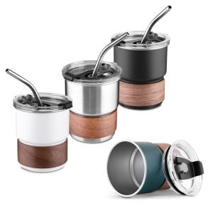 Copo em inox com canudo - Enova Brindes Personalizados