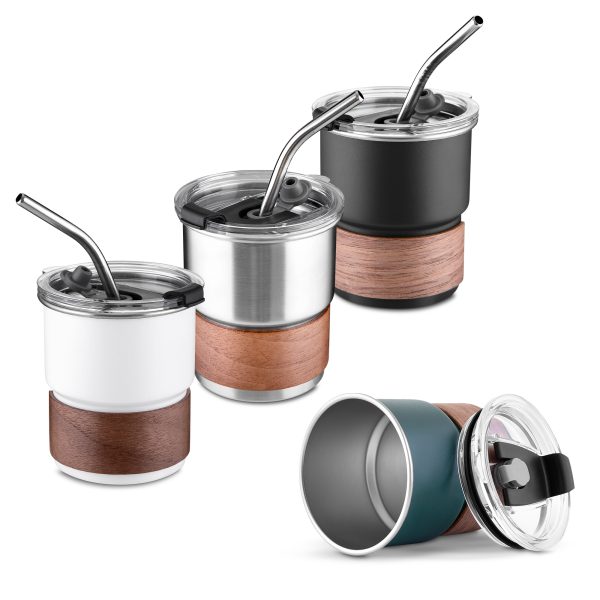 Copo em inox com canudo - Enova Brindes Personalizados