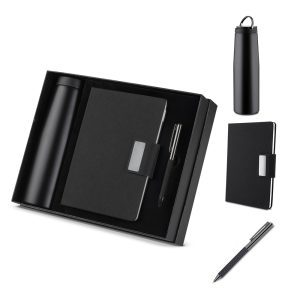 Kit escritório Caderno, Garrafa e Caneta Metalica - Enova Brindes Personalizados