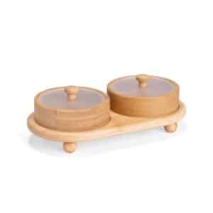 Conjunto Potes Bambu 2 Peças | Casa e Cozinha | Enova