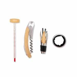 Kit Vinho 4 Peças Bambu | Gourmet | Enova