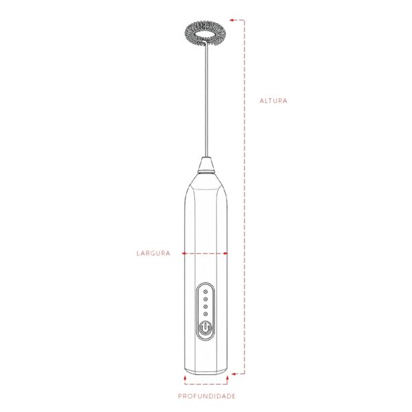 Misturador Elétrico Recarregável USB-C - Brinde Corporativo Personalizado