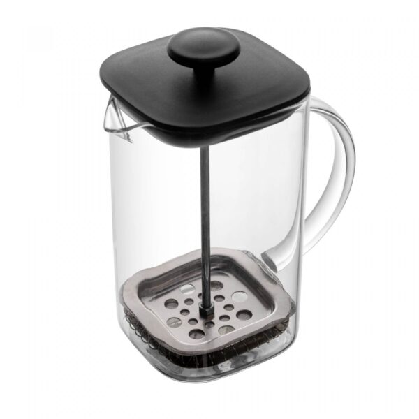 Cafeteira Prensa Francesa de Vidro Borossilicato e Tampa de Plástico Preta Quadratta 700ml - Brinde Corporativo Personalizado