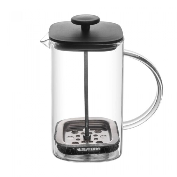 Cafeteira Prensa Francesa de Vidro Borossilicato e Tampa de Plástico Preta Quadratta 700ml - Brinde Corporativo Personalizado