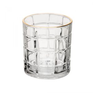 Copo de Cristal Ecológico com Fio de Ouro Square 330ml