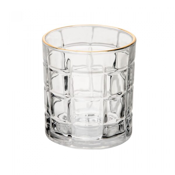Copo de Cristal Ecológico com Fio de Ouro Square 330ml - Brinde Corporativo Personalizado