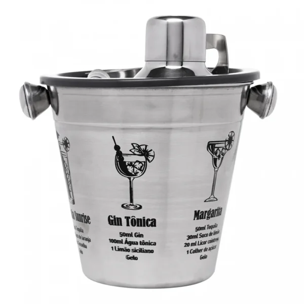 Conjunto 5 Peças para Bar de Aço Inox - Brinde Corporativo Personalizado