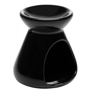 Difusor para Óleos Essenciais com Vela Preto Cerâmica - Brinde Corporativo Personalizado