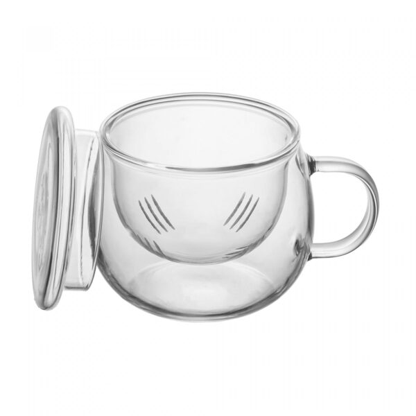 Caneca com Infusor e Tampa Moderna 300ml Vidro Borossilicato - Brinde Corporativo Personalizado