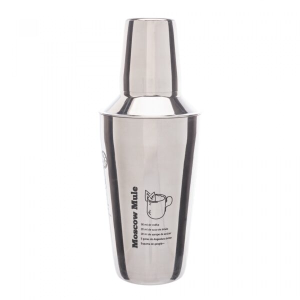 Coqueteleira de Aço Inox com Receitas 635ml - Brinde Corporativo Personalizado