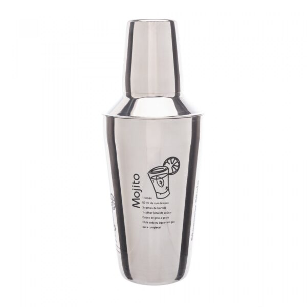 Coqueteleira de Aço Inox com Receitas 635ml - Brinde Corporativo Personalizado