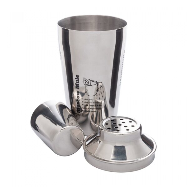 Coqueteleira de Aço Inox com Receitas 635ml - Brinde Corporativo Personalizado