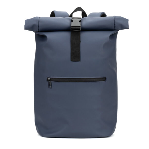 Mochila "roll top" em PU com bolso para notebook (16") - Brinde Corporativo Personalizado