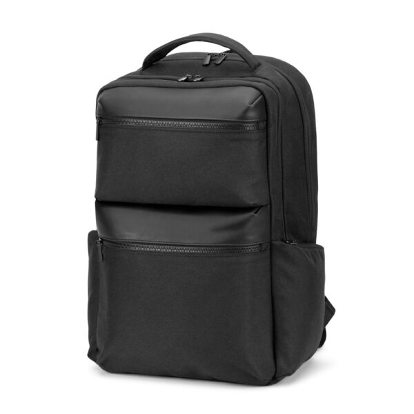 Mochila em twill reciclado resistente à água com dois bolsos frontais de grande dimensão (17.3") - Brinde Corporativo Personalizado