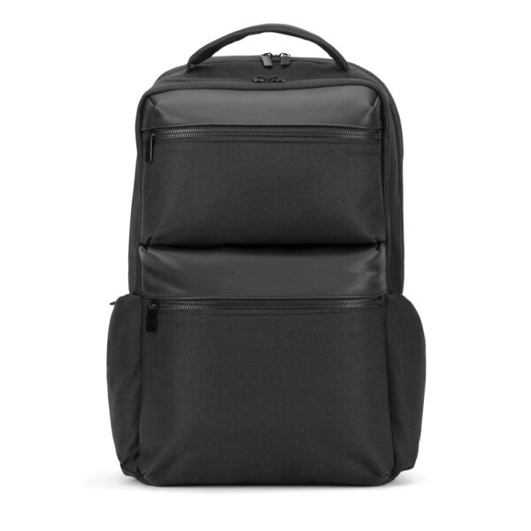 Mochila em twill reciclado resistente à água com dois bolsos frontais de grande dimensão (17.3") - Brinde Corporativo Personalizado