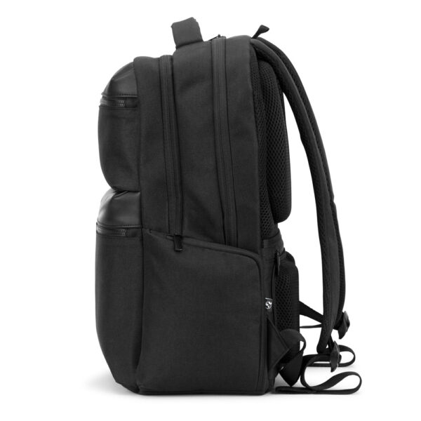 Mochila em twill reciclado resistente à água com dois bolsos frontais de grande dimensão (17.3") - Brinde Corporativo Personalizado