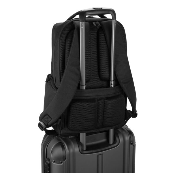 Mochila em twill reciclado resistente à água com dois bolsos frontais de grande dimensão (17.3") - Brinde Corporativo Personalizado