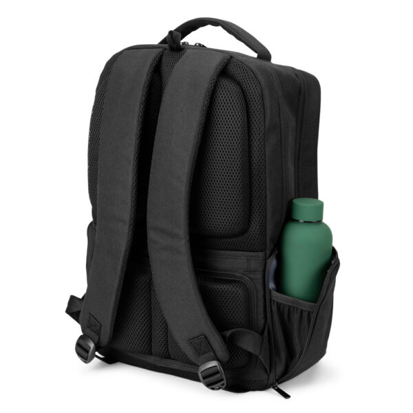 Mochila em twill reciclado resistente à água com dois bolsos frontais de grande dimensão (17.3") - Brinde Corporativo Personalizado