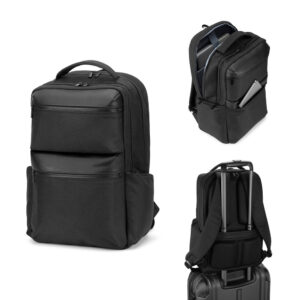 Mochila em twill reciclado resistente à água com dois bolsos frontais de grande dimensão (17.3")
