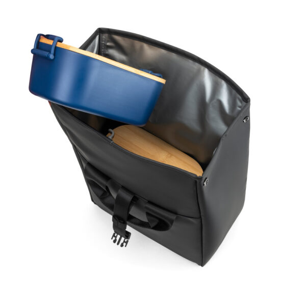 Bolsa térmica "roll top" em PU, com isolamento em PEVA (7L) - Brinde Corporativo Personalizado