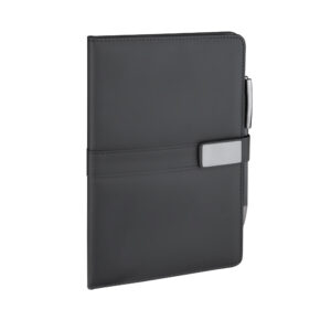 Kit escritório personalizado com caderno, caneca, caneta e chaveiro retangular