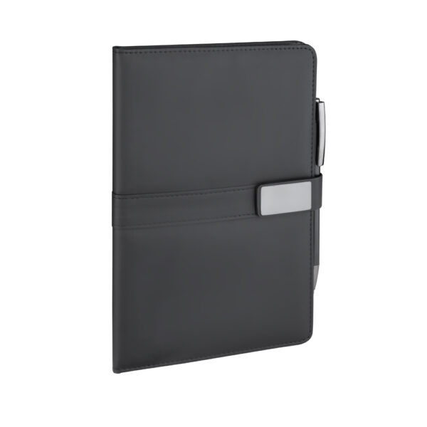 Kit escritório personalizado com caderno, caneca, caneta e chaveiro retangular