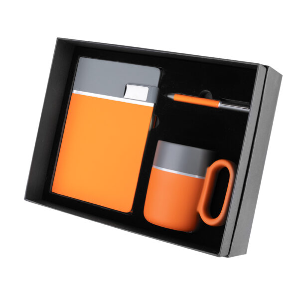 Kit escritório personalizado com caderno em PU, caneca e caneta