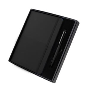 Kit escritório personalizado com caderno A5 em PU e caneta