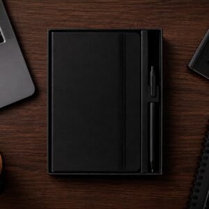 Kit executivo com caderneta em PU e caneta personalizado