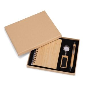 Kit executivo ecológico em bambu com caderno e caneta